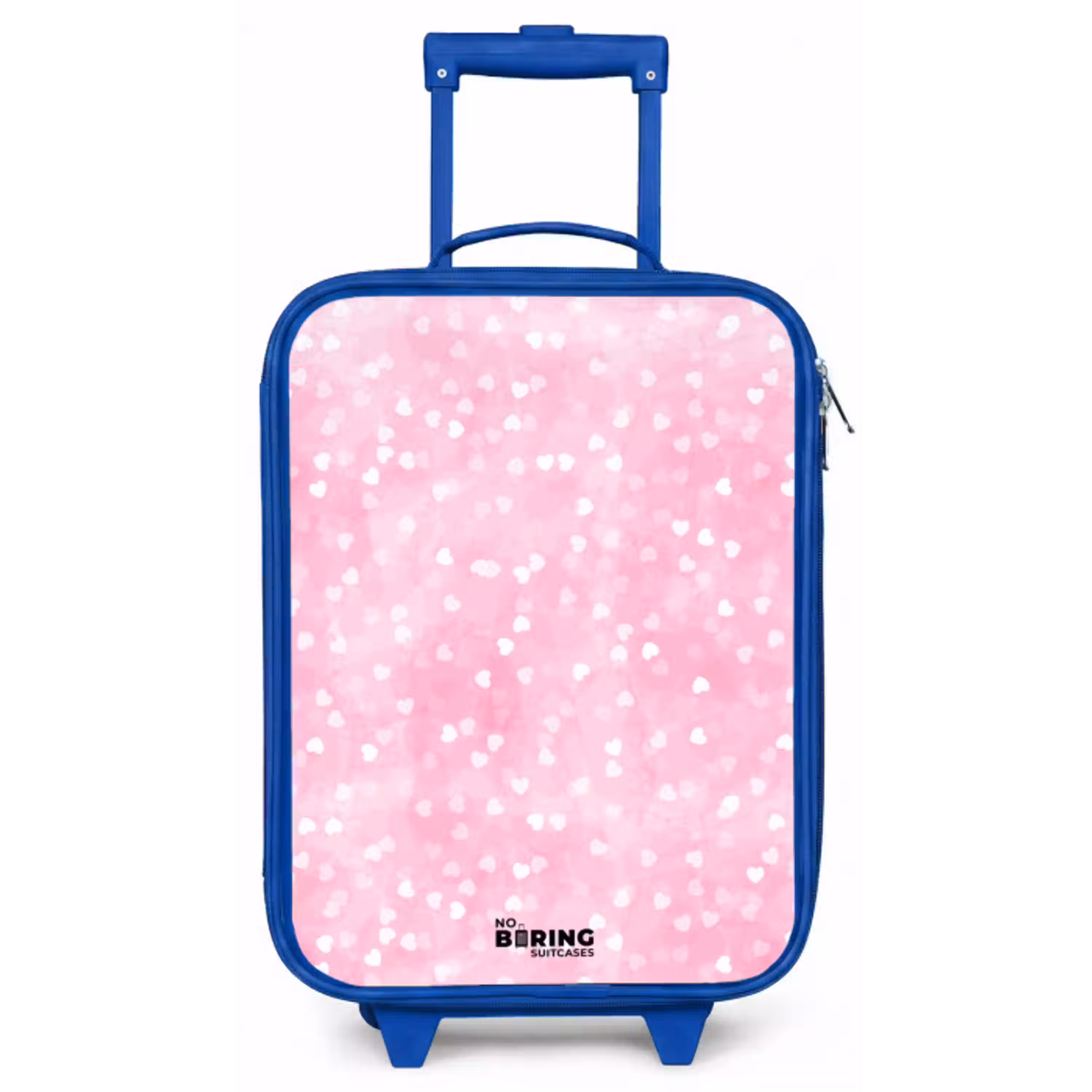 Roze glitter hartjes Kinderkoffer - Blauw klein -zz3dotto