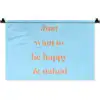 Blauw - Oranje - Just want to be happy & naked Wandkleed katoen klein -zz3d