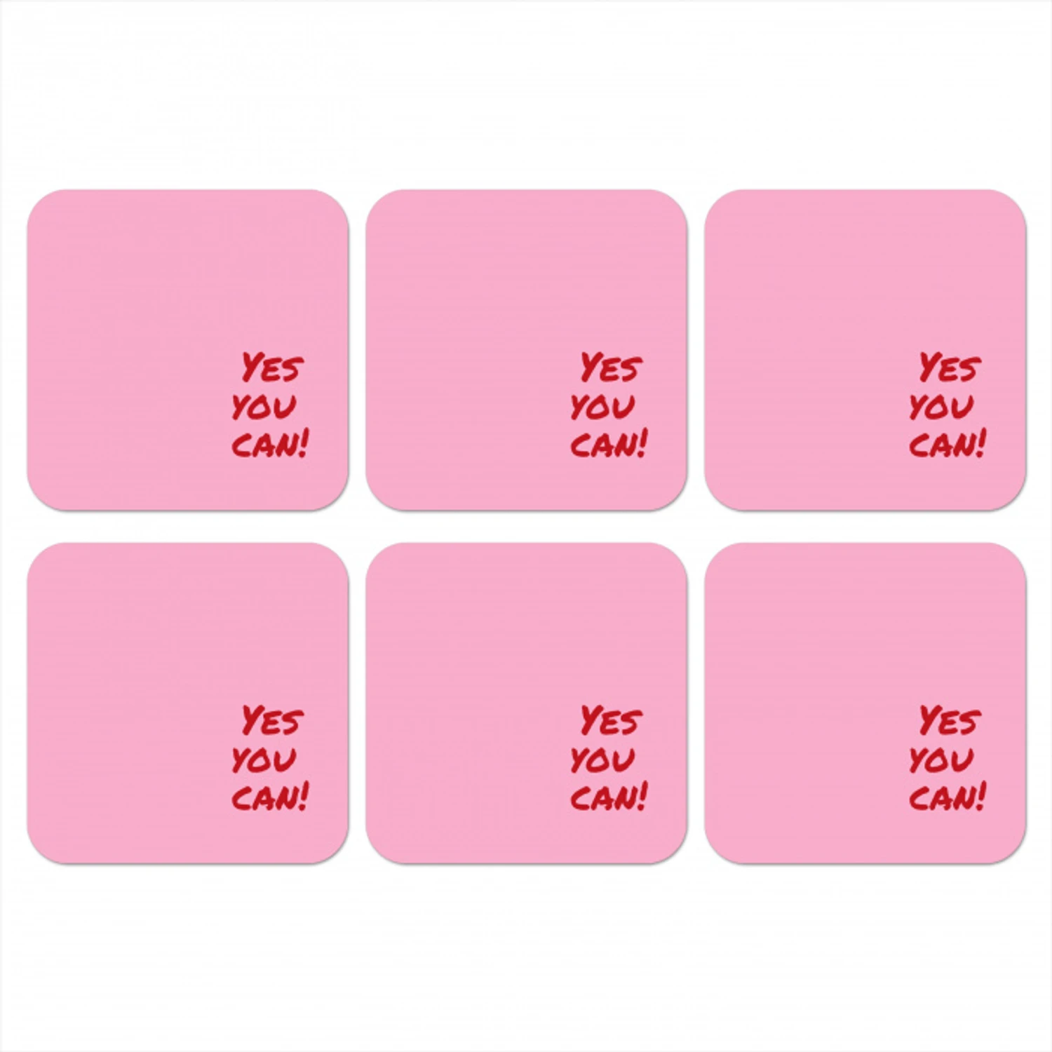 Yes you can do it - Rood - Roze onderzetter kurk middel -3d