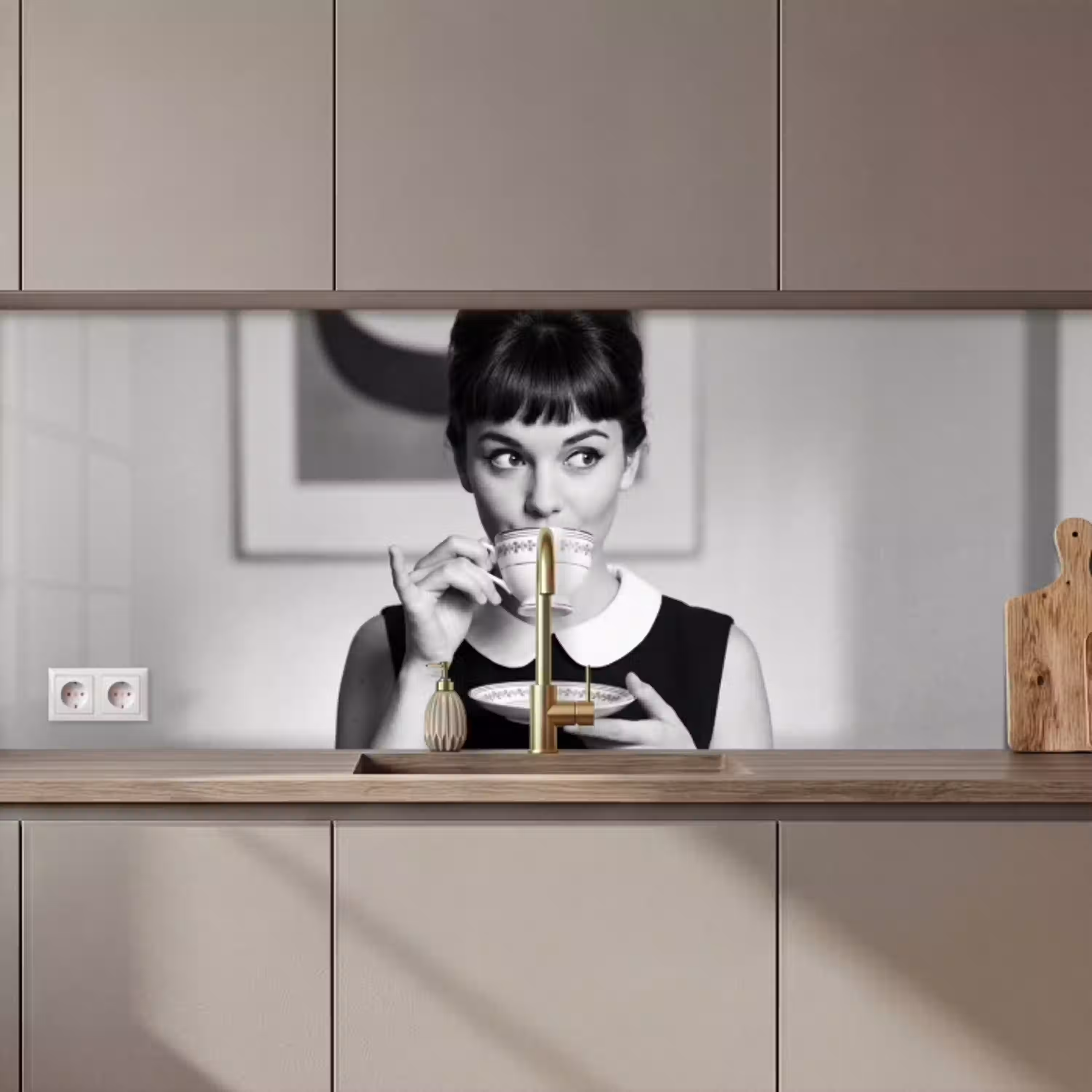 Portret - Thee - Vrouw keuken achterwand 2 middel zz_3dshopping
