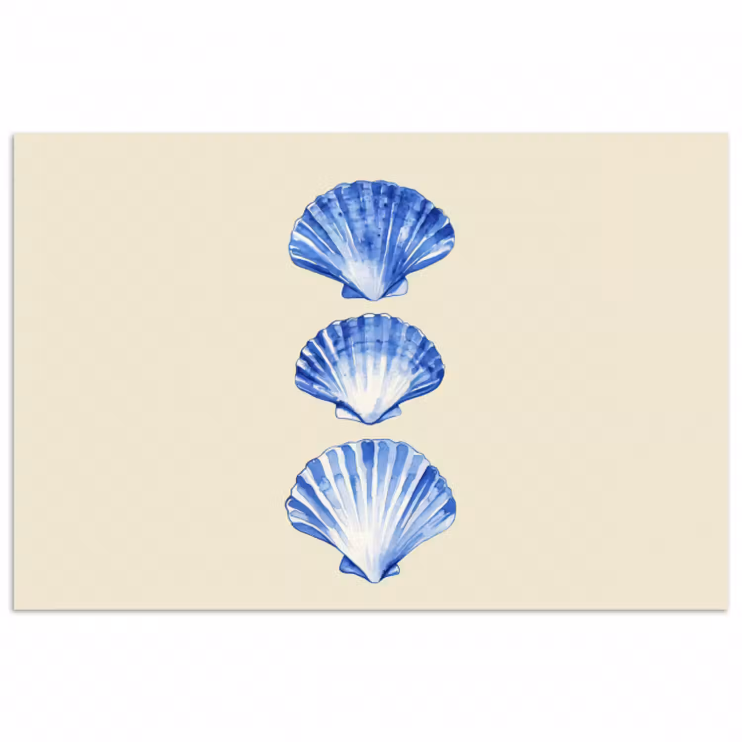Poster - Muscheln - Blau - Beige