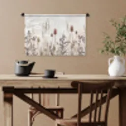 Weidebloemen - Design - Sepia Wandkleed katoen klein -sfeer6