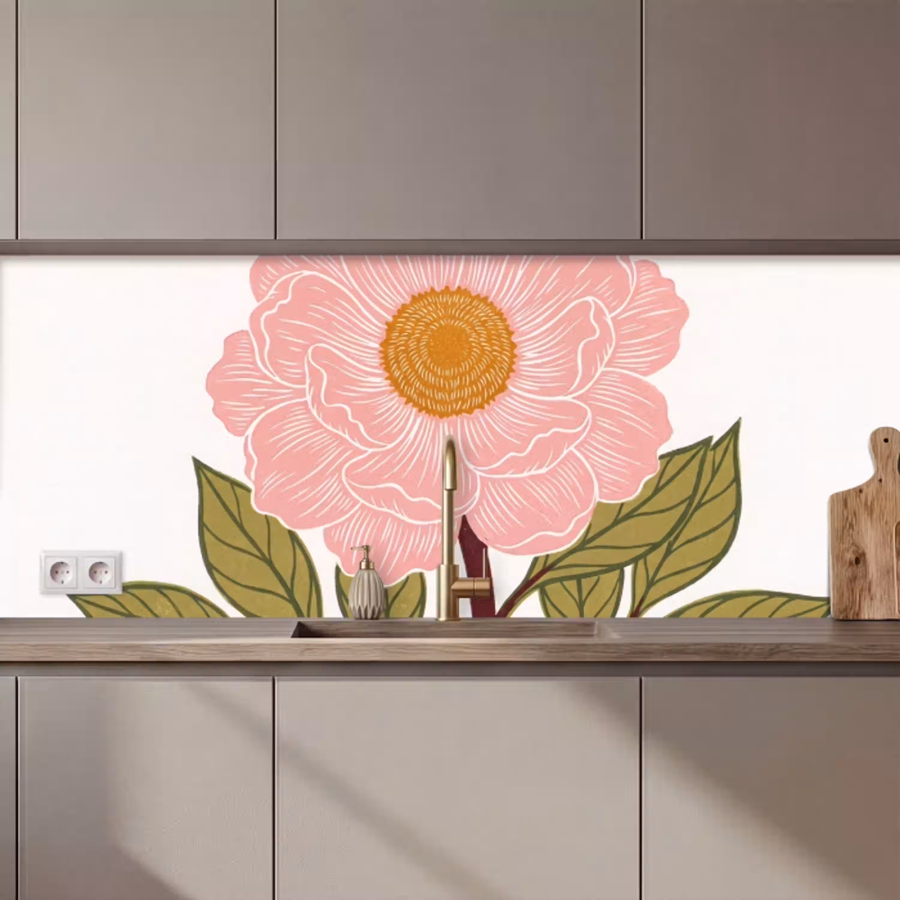 Bloemen - Roze - Illustratie keuken achterwand 2 middel zz_3dshopping