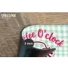 Koffie - Klok - Groen Placemat vinyl groot -closeup