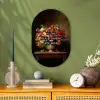 Kleur - Bloemen - Vintage - Bloemenvaas Wandcirkel Ovaal Forex klein -sfeer2
