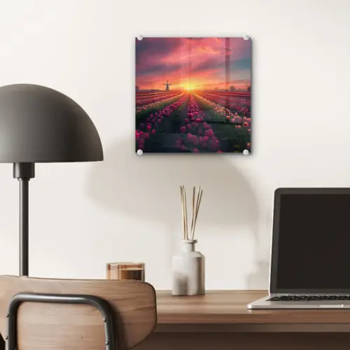 Windmolen - Zonsondergang - Landschap plexiglas 5mm klein -sfeer6