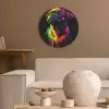 Puck - Hond - Verf - Kleuren Akoestische PET Vilt - Rond klein -sfeer1