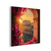 Colosseum - Rome - Roze Bloemen aluminium wit klein -3d
