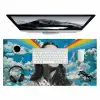 Vrouw - Bril - Regenboog - Wolken Muismat XXL klein -3d
