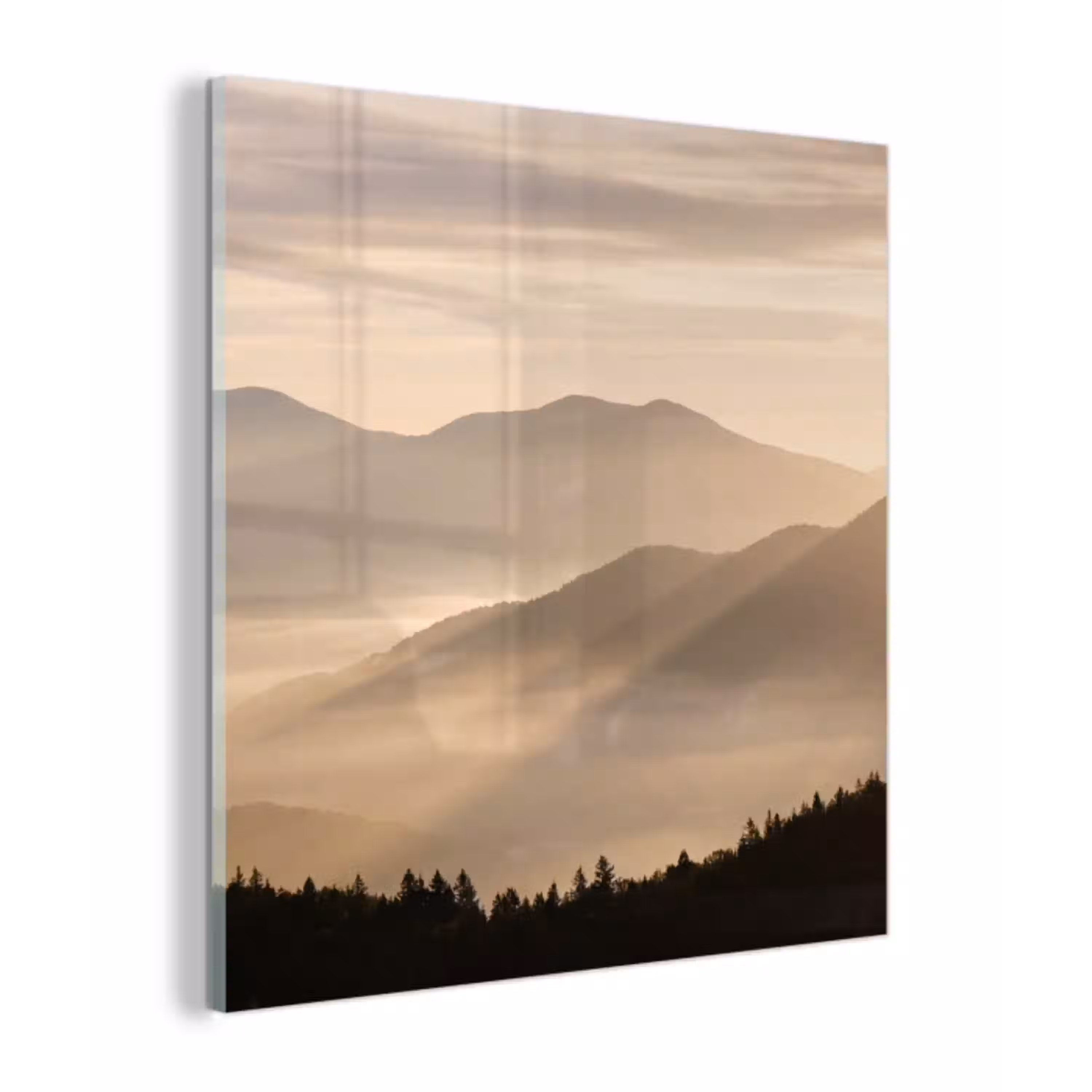 Bergen - Mist - Zonnestralen plexiglas 5mm klein -z3d