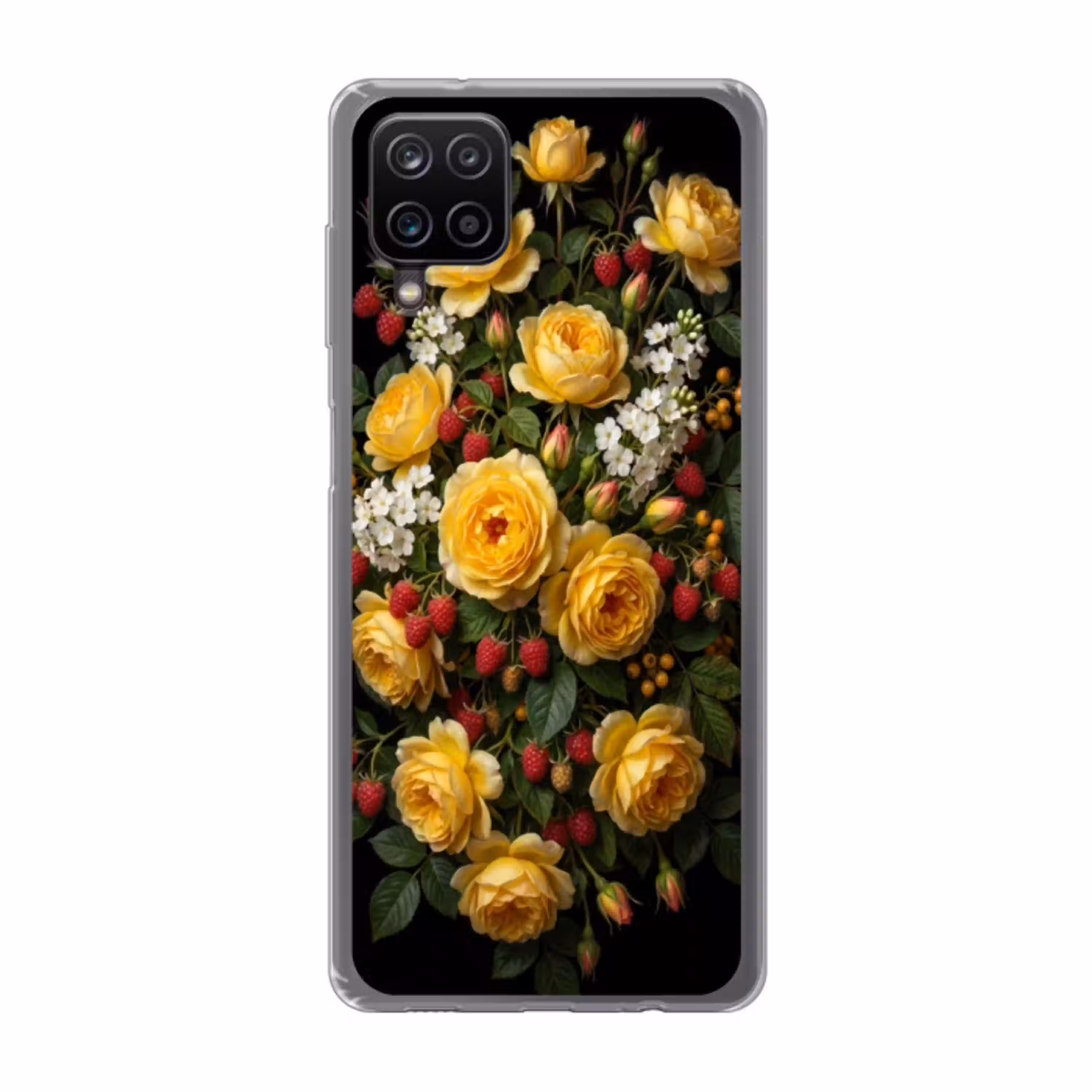 Bloemen - Boeket - Natuur - Klassiek - Geel Telefoonhoesje Samsung Galaxy A12 klein -3d