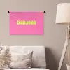 Roze - Groene bonjour - Organisch Wandkleed katoen klein -sfeer4