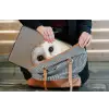 Uil - Bruin - Wit laptophoes neopreen klein -tas