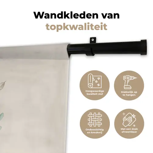Veer - Bohemian - Boho - Pastel kleuren Wandkleed katoen klein -sfeer2