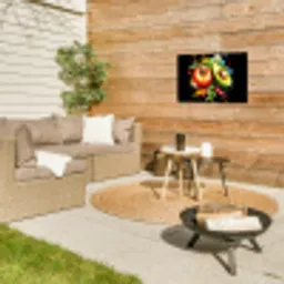 Tomaat - Avocado - Peper - Graffiti - Verf - Modern Tuinposter op houten frame 2 cm dik klein -sfeer2
