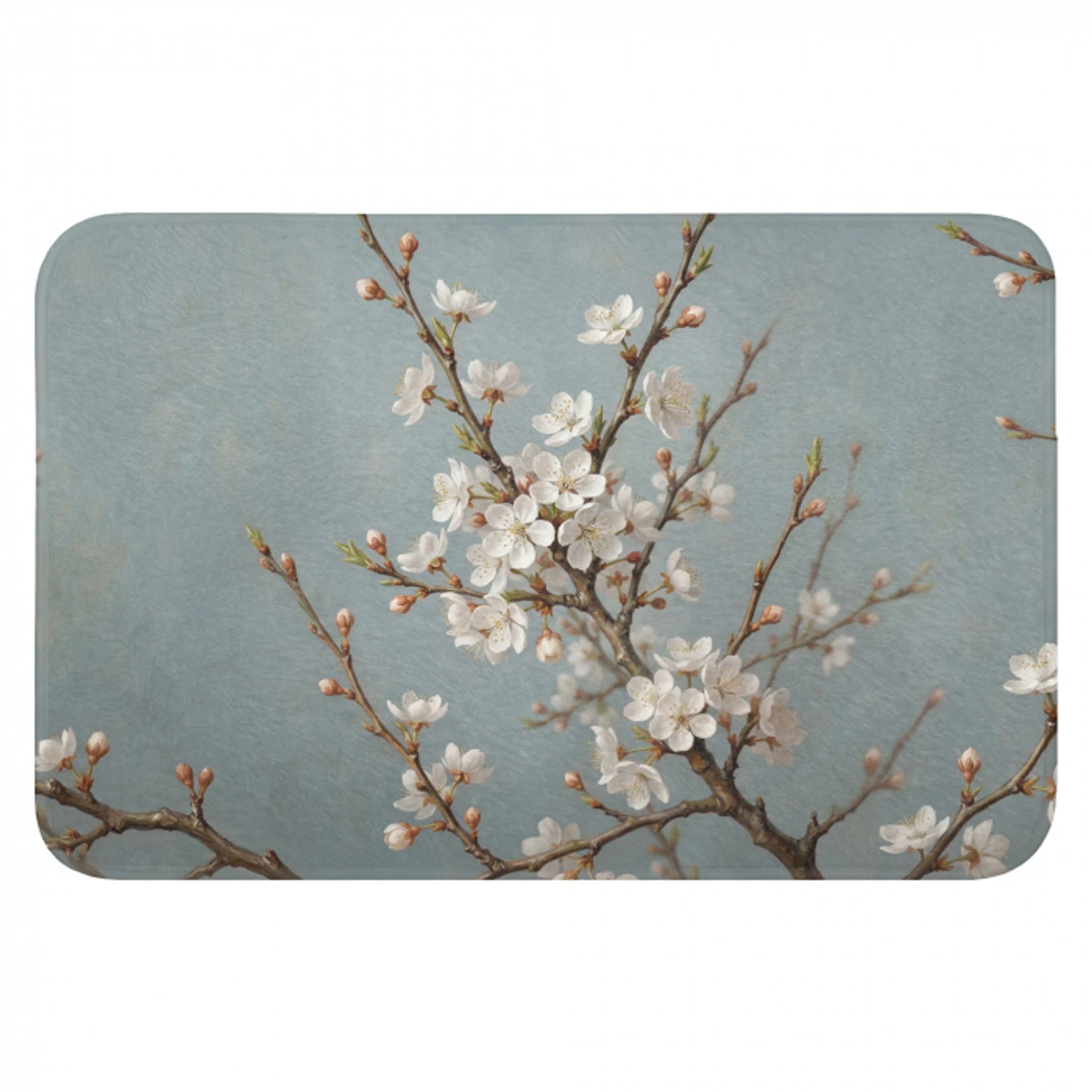 Botanisch - Stilleven - Blauw Badmat klein -3d