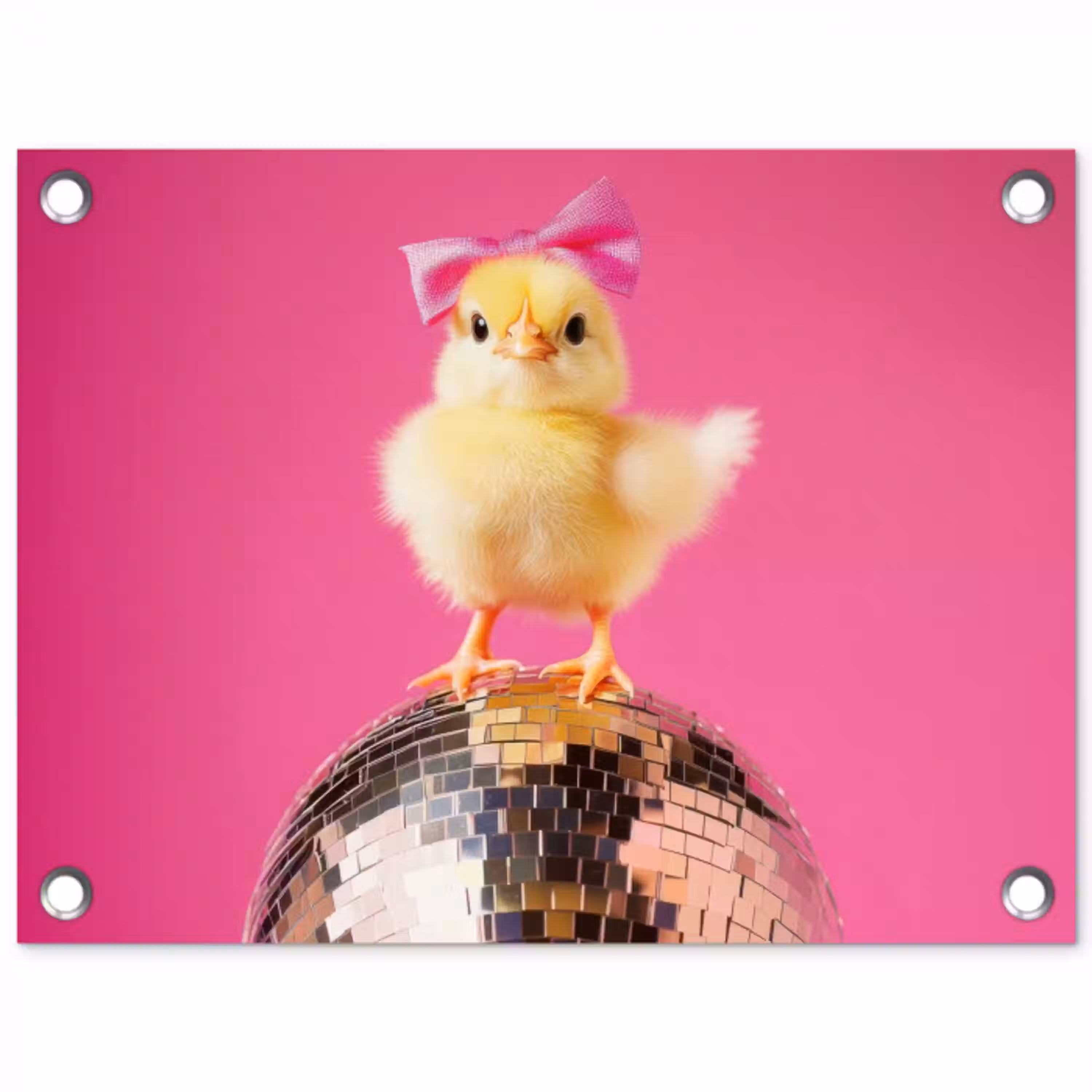 Discobal - Kuiken - Strik tuinposter los doek klein -3d