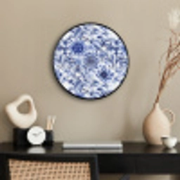 Bloemen - Blauw - Patroon - Wit Fotolijst rond zonder passe partout klein 856 -sfeer1