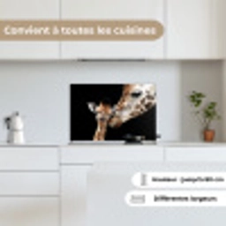 Giraffe - Dieren - Zwart - Portret - Dieren keuken achterwand spatscherm klein -sfeer4_FR