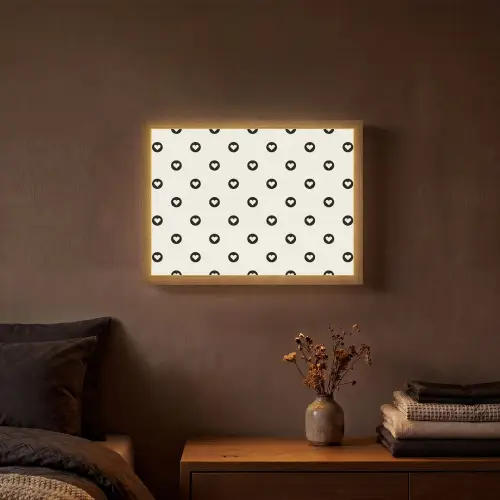 Hart - Rond - Wit - Zwart Light Box met batterij (Wandlamp) middel 907 -sfeer4