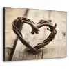 Hart - Hout - Natuur - Takken - Bruin Textielframe zwart klein -3d