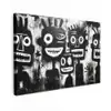 Schilderij - Figuren - Zwart - Abstract canvas 2cm klein -z3d