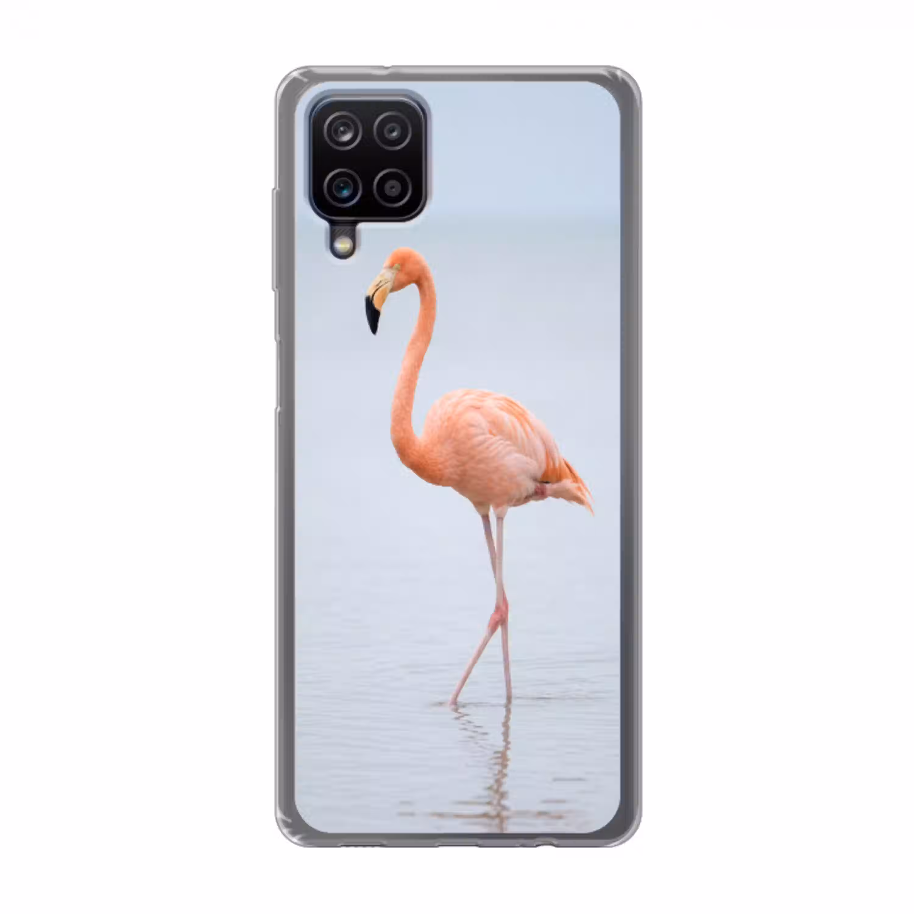 Flamingo - Zee - Roze Telefoonhoesje Samsung Galaxy A12 klein -3d