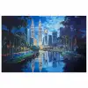 Stad Kuala Lumpur - Skyline - Wolkenkrabbers - Water poster papier klein -3d