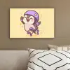 Pinguïn - Rolschaatsen - Geel - Energiek canvas 2cm klein -sfeer3