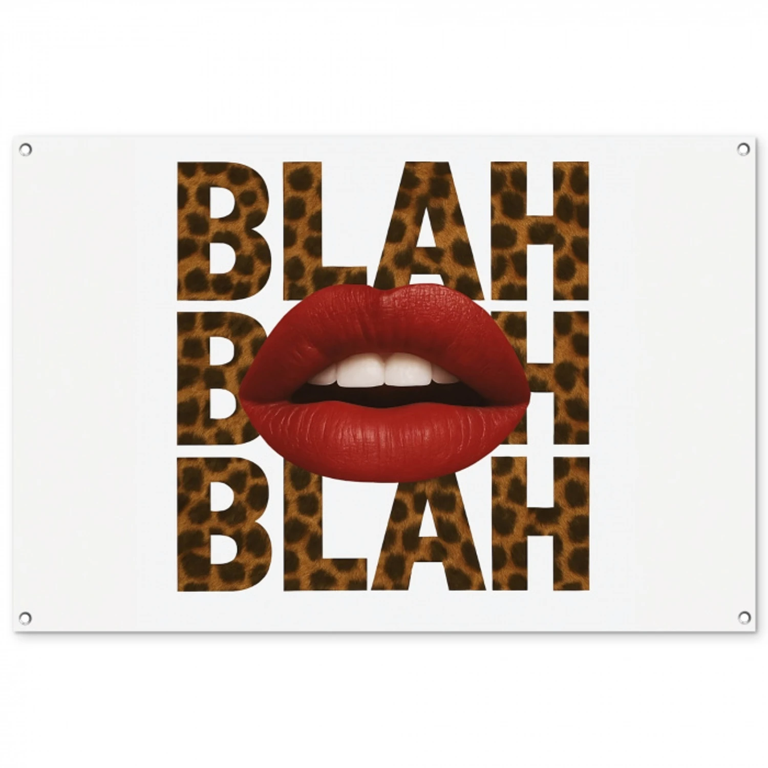 Lip - Rood - Quote tuinposter los doek groot -3d