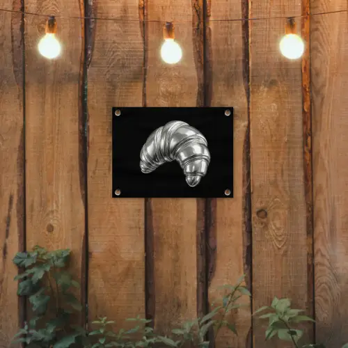 Croissant - Metaal - Zilver tuinposter los doek klein -sfeer1