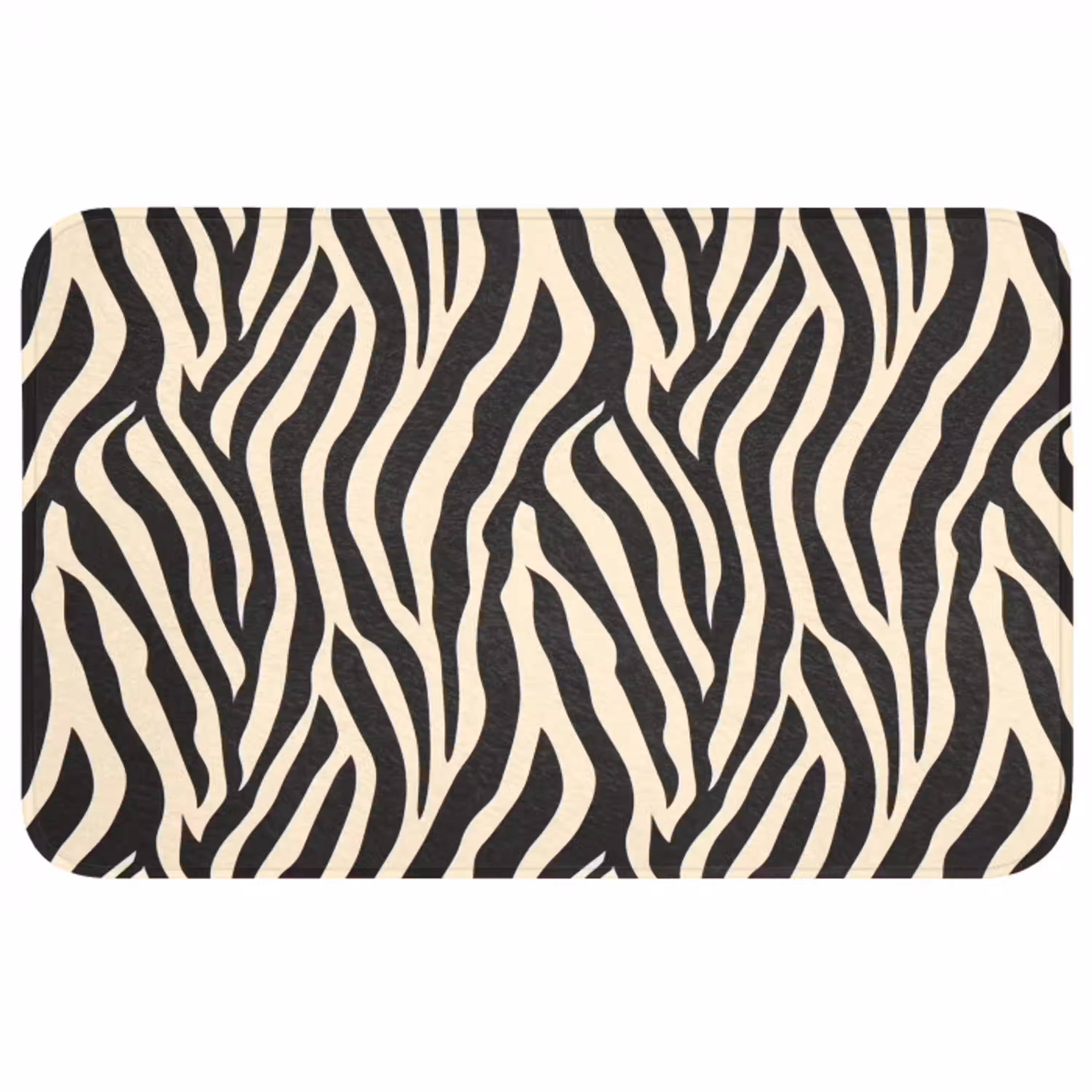 Zebra - Print - Klassiek - Zwart Badmat middel 997 -3d