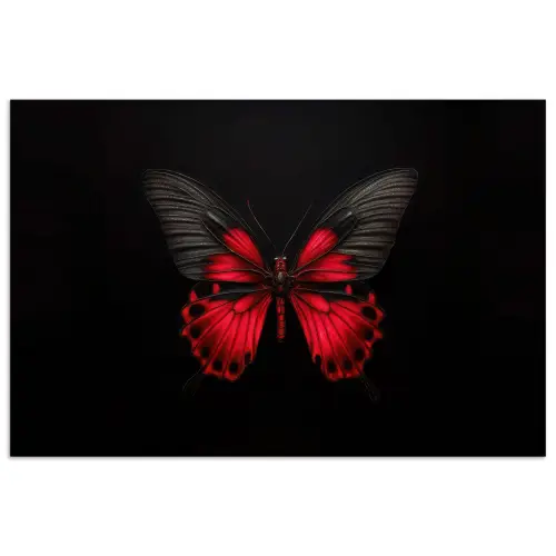 Vlinder - Rood - Contrast poster papier klein -3d