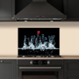 Bessen - Water - Zwart - Fruit - Framboos keuken achterwand spatscherm klein -sfeer1