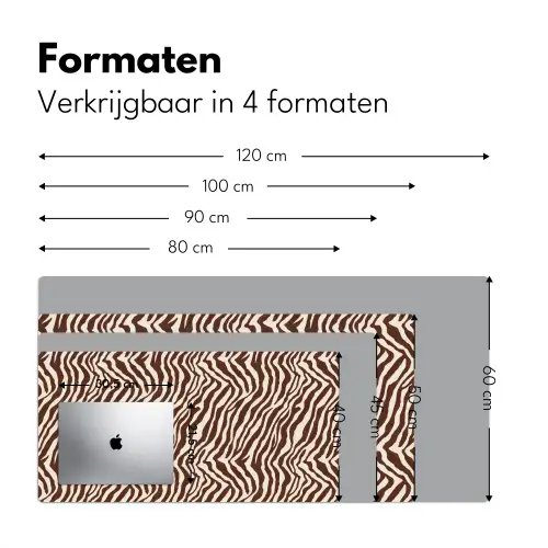 Zebra - Patroon - Zwart - Wit Muismat XXL klein 681 -sfeer5