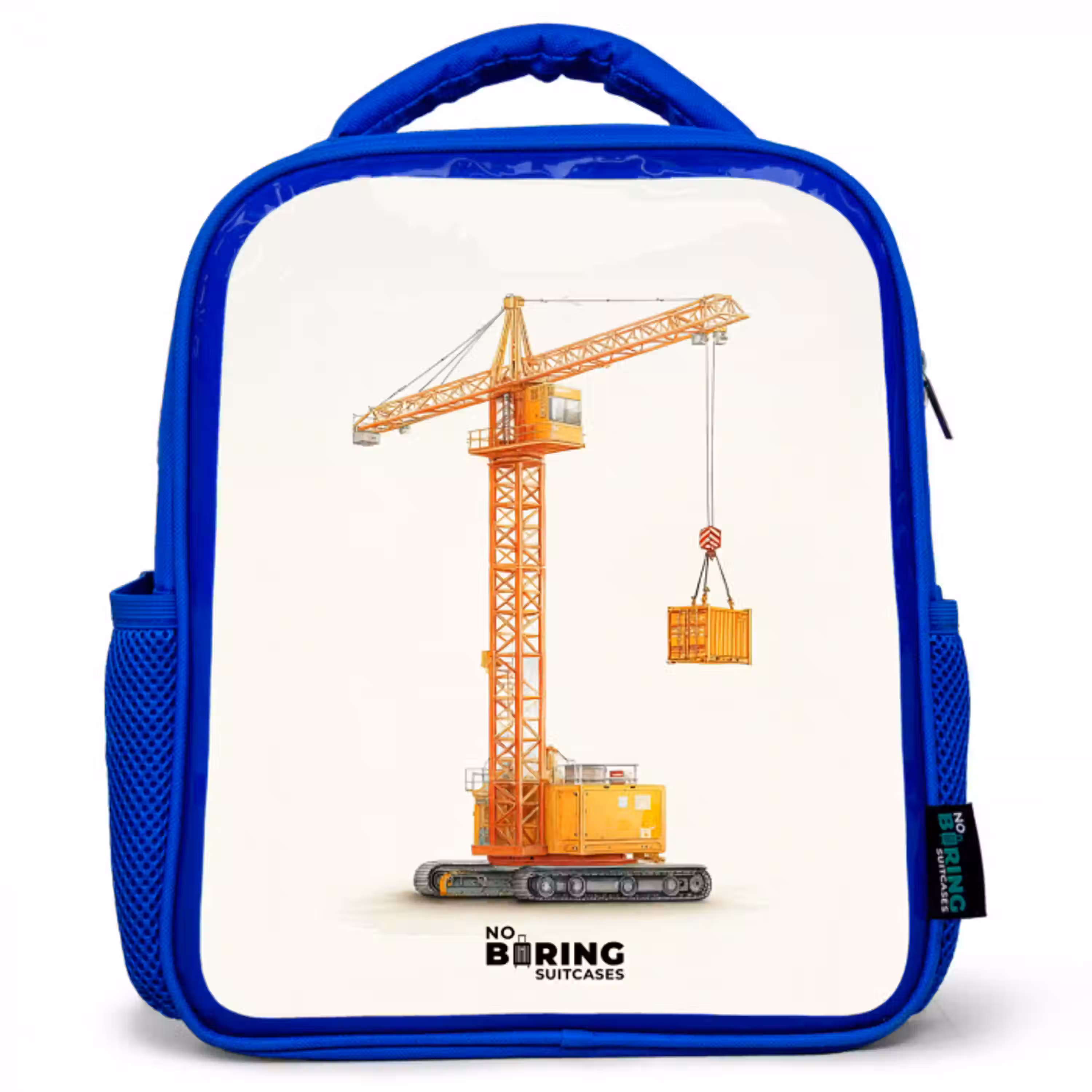 Torenkraan - Getekend - Oranje Kinderrugzak - Blauw middel -3d