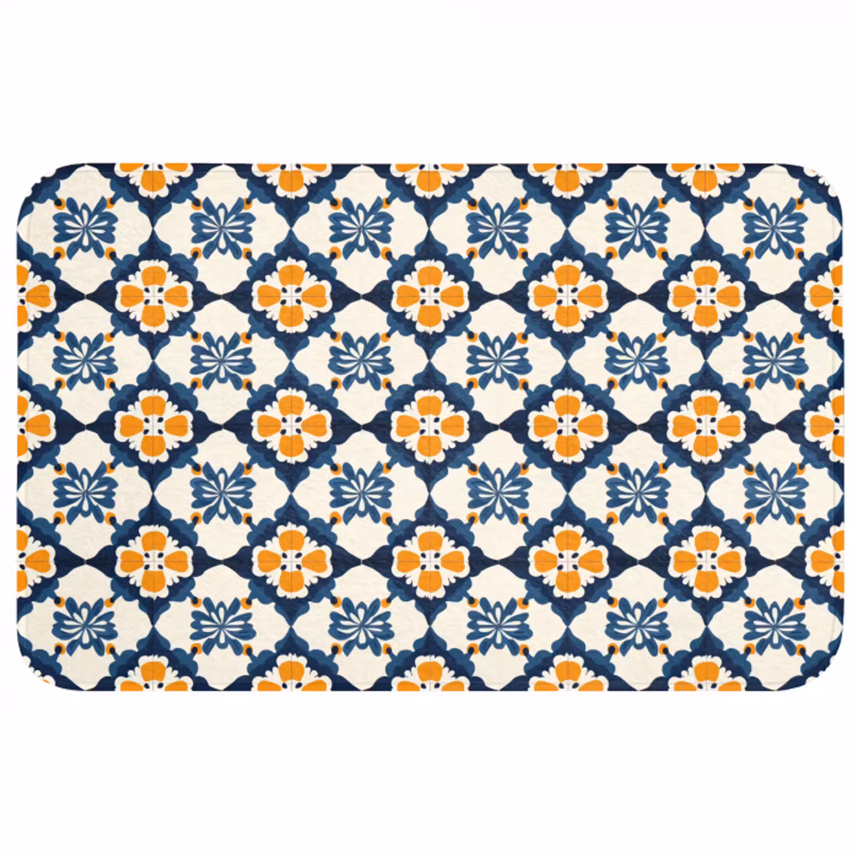 Klassiek - Geometrisch - Blauw WCmat middel 1009 -3d