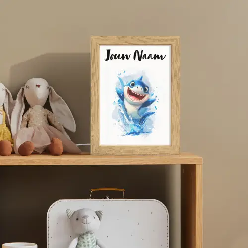 Haai - Water - Blauw Light Box met kabel (Kinderlampje) klein -sfeer2_kind