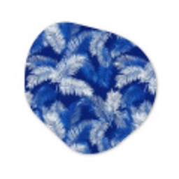 Palmblad - Patroon - Blauw Wandcirkel Organisch Aluminium middel 851 -3d