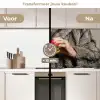 Vrouw - Hamburger - Bontjas keuken achterwand 2 middel -voor-na2_NL