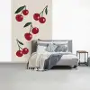 Kersen - Blaadjes - Rood fotobehang vinyl groot -slaapkamer