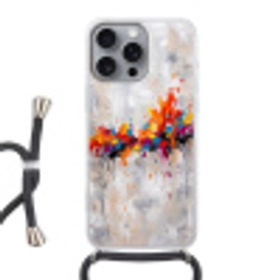 Abstract - Schilderij - Kleurrijk - Dynamisch Hoesje iPhone 16 Pro Max met koord klein -3d