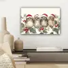Uilen - Tak - Hulstblaadjes - Kerstmuts canvas 2cm klein -sfeer6
