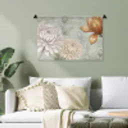 Illustratie - Bloemen - Groen Wandkleed katoen klein -sfeer7