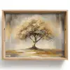 Schilderij - Boom - Abstract - Bladeren Dienblad Rechthoek middel -z3d_shopping