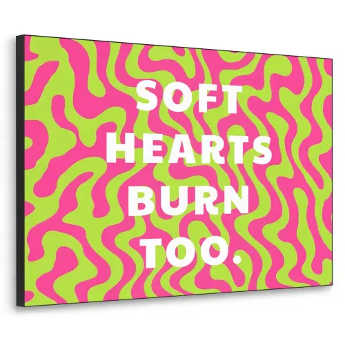 Abstract - Quote - Centraal - Roze Textielframe zwart klein -3d