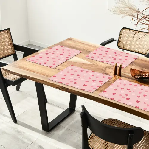 Hartjes - Patroon - Roze - Eenvoudig Placemat vinyl groot -zzsfeer4_Kitchenyeah-website