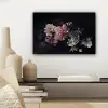 Bloemen - Vintage - Pastel - Zwart - Boeket canvas 2cm klein -sfeer6