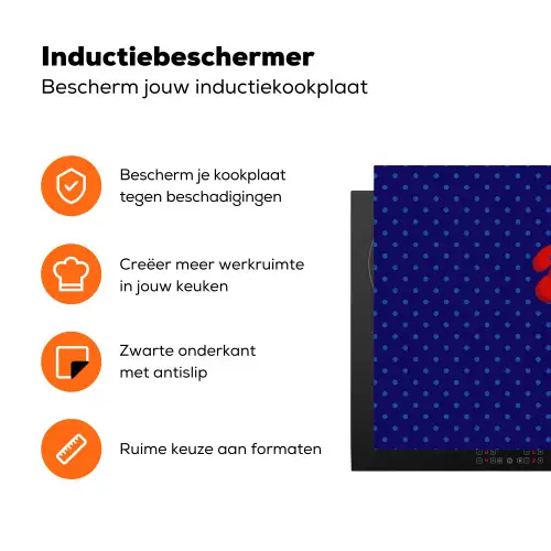 Yes fun - Rood - Blauw - Stippen Inductie beschermer vinyl 3mm klein -zzzzzzz-td-ups