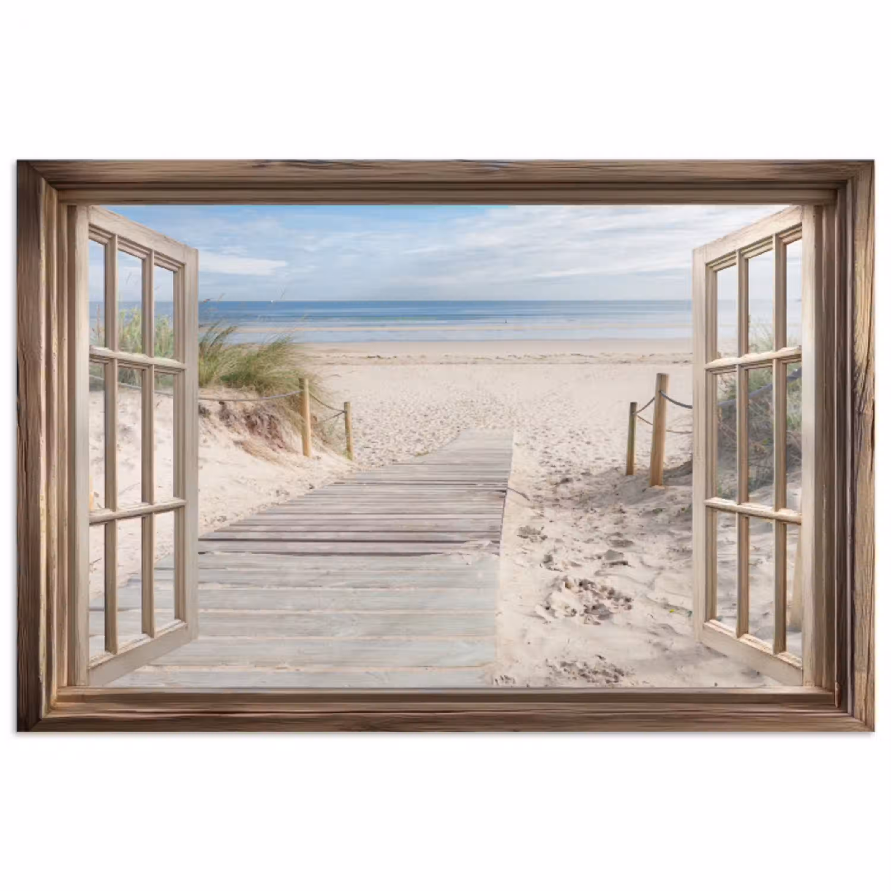 Doorkijk - Strand - Duinen - Pad - Landschap poster papier klein -3d